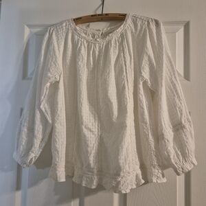 Soeur White Gingham Peasant Blouse
